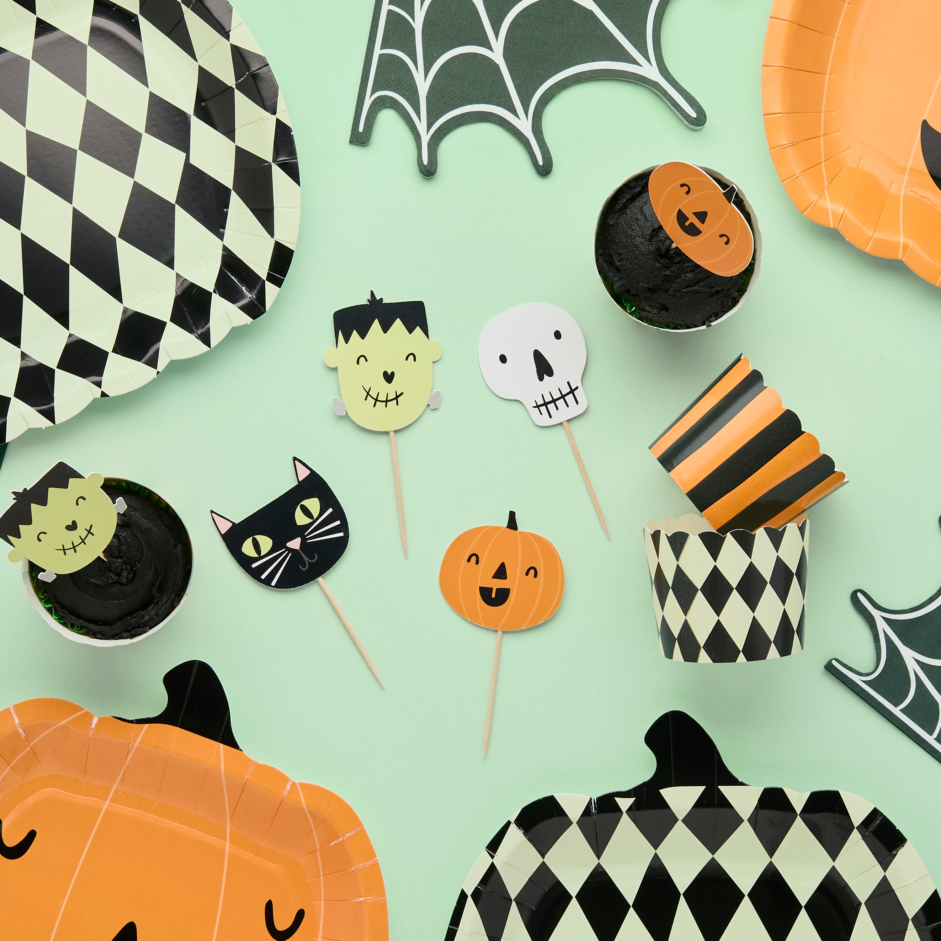 Monster Mob Food Picks and Cups (1pkt/12pcs)