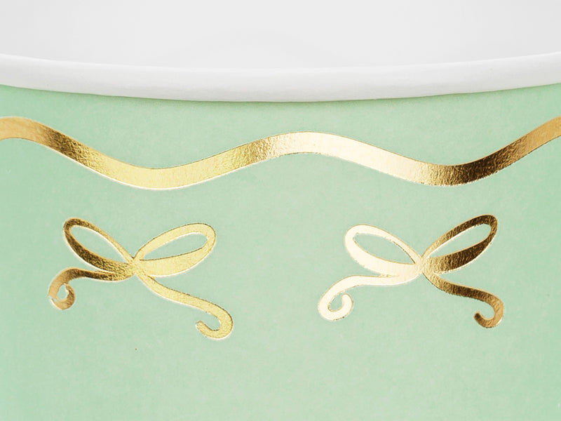 Pastel Cups with Gold Bows (1pkt/6pc)
