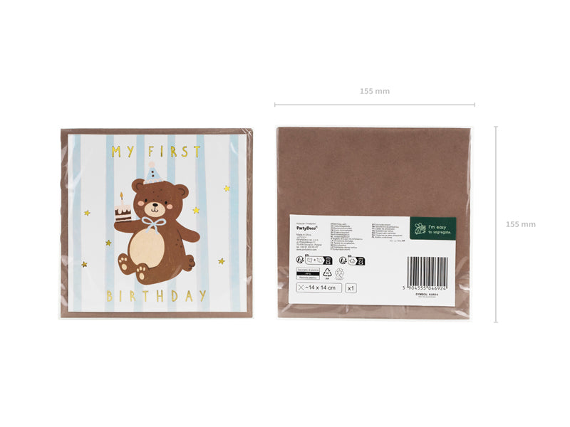 Baby Bear Birthday Card (1pkt/1pc)