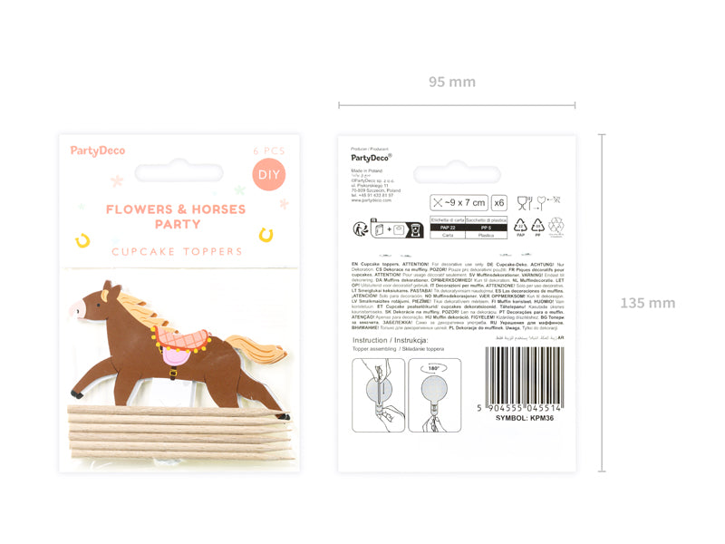 Pink Pony Club Cupcake Toppers (1pkt/6pc)