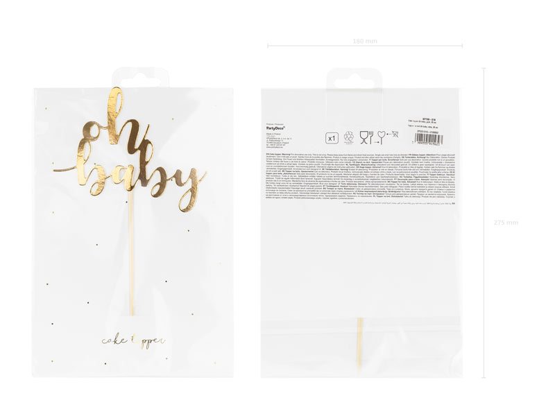 Oh Baby Gold Cake Topper (1pcs)