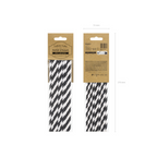 Black Striped Paper Straws (1pkt/10pc)