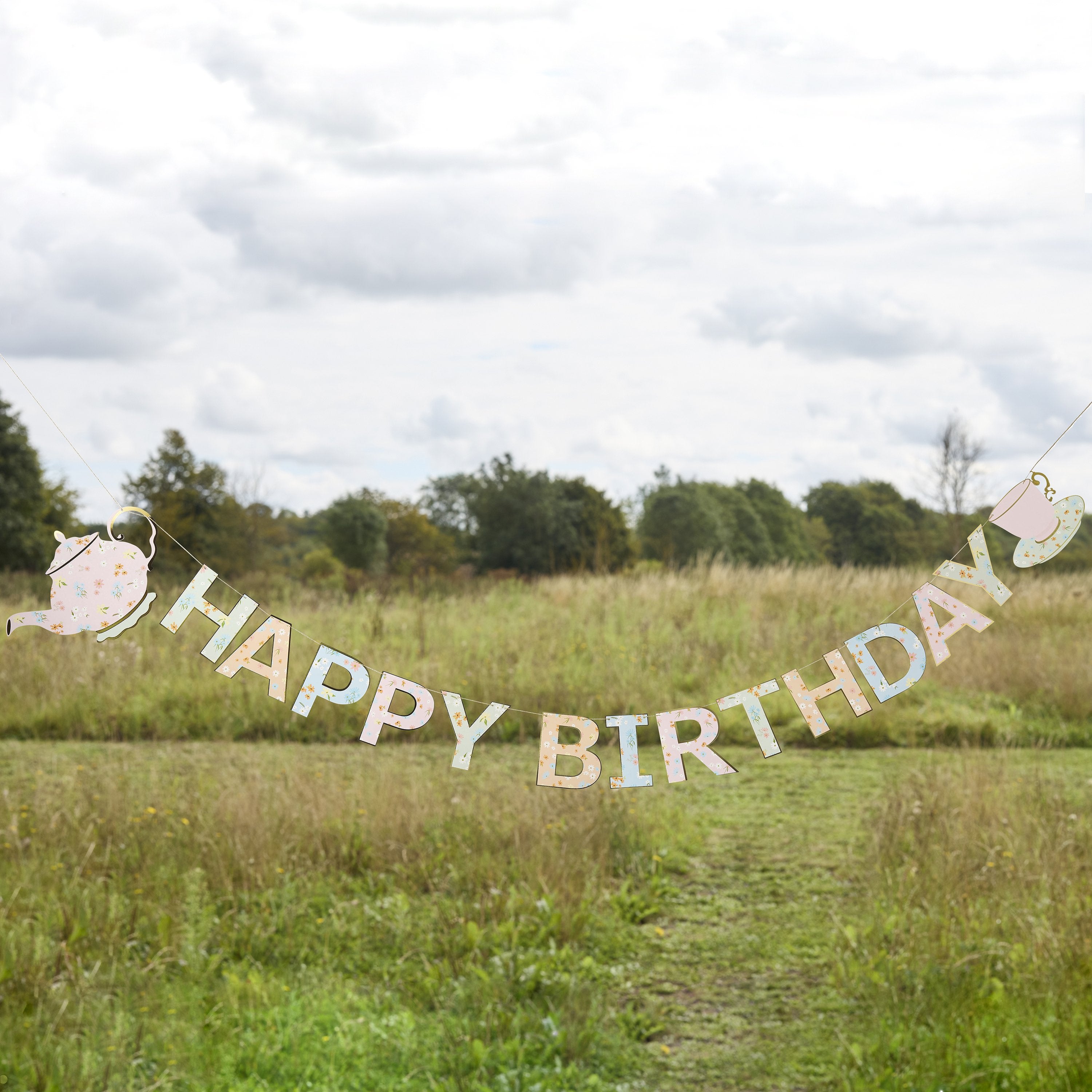 Garden Tea Party Birthday Banner (1pkt/1pc)
