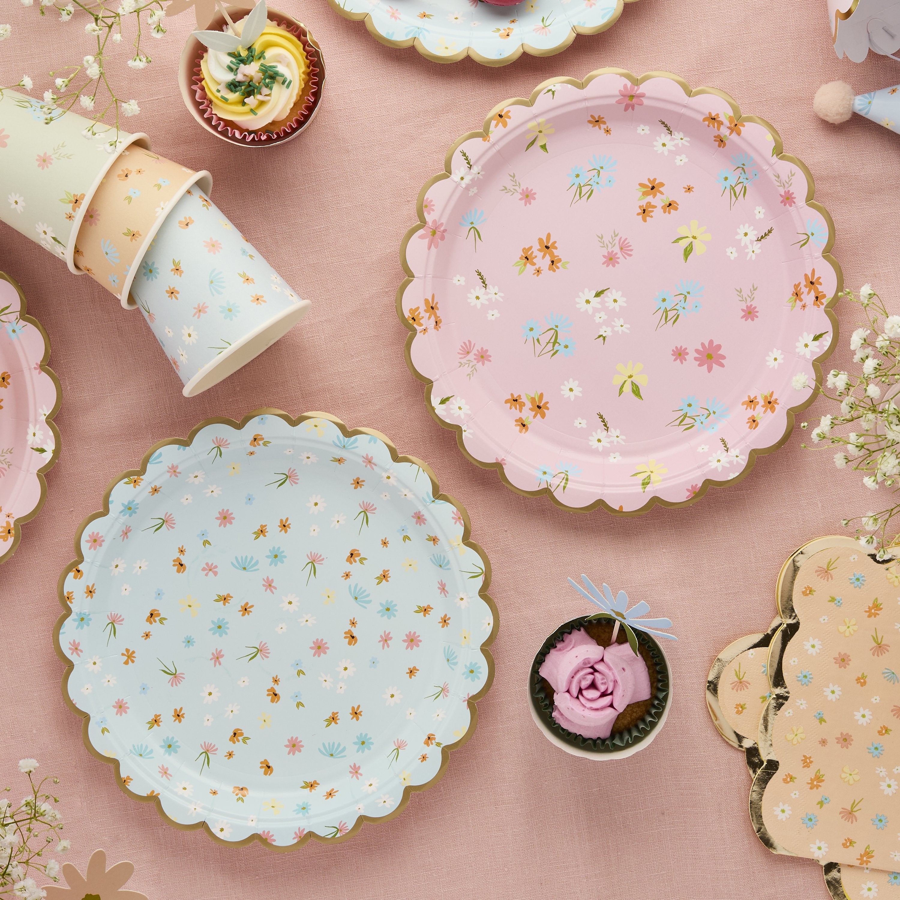 Garden Tea Party Scalloped Plates (1pkt/8pcs)