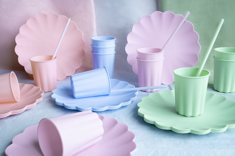 Reusable Frill Plastic cups (1pkt/4pcs)