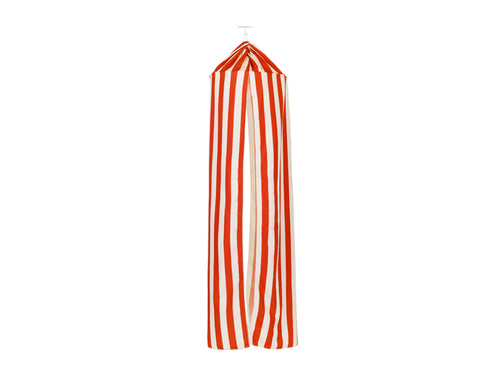 A colorful, circus-inspired canopy ideal for creating a festive atmosphere at any party or event.
