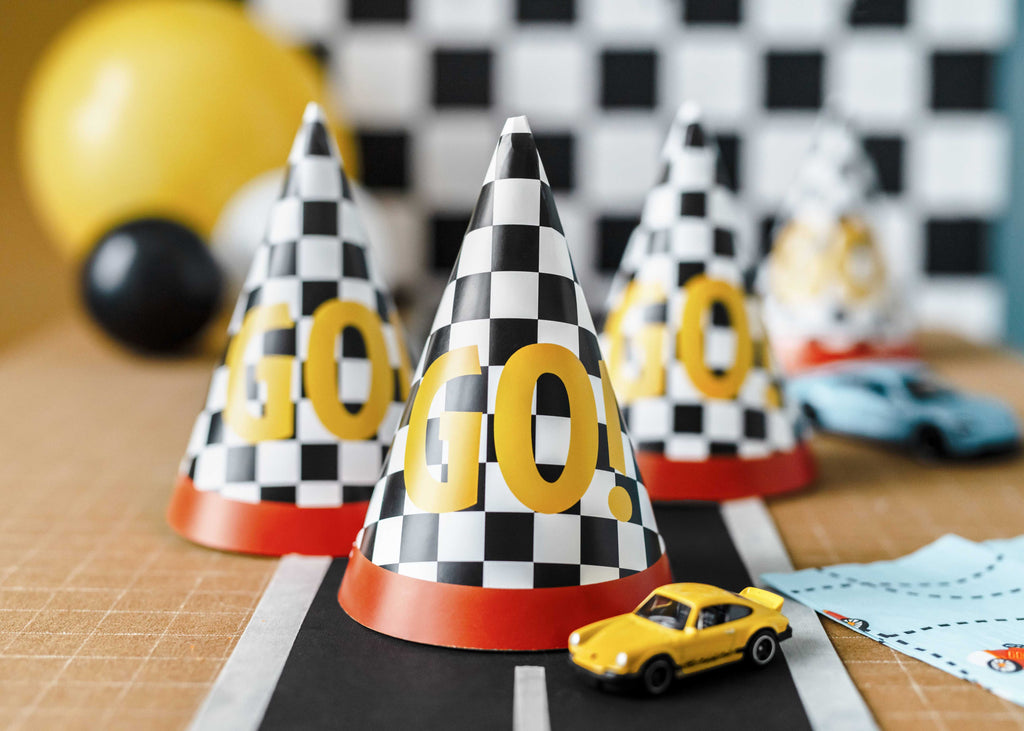 Too Fast Party Hats (1pkt/6pc) - Party Lane 