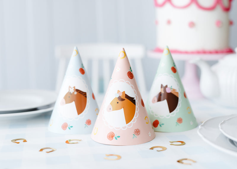 Pink Pony Club Party Hats (1pkt/6pc)
