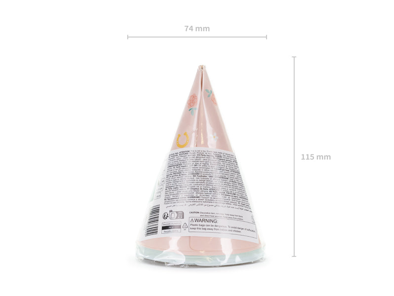 Pink Pony Club Party Hats (1pkt/6pc)