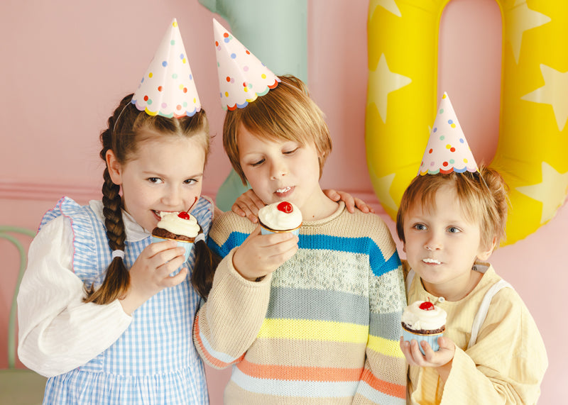 Confetti Print Party Hats (1pkt/6pcs) - Party Lane