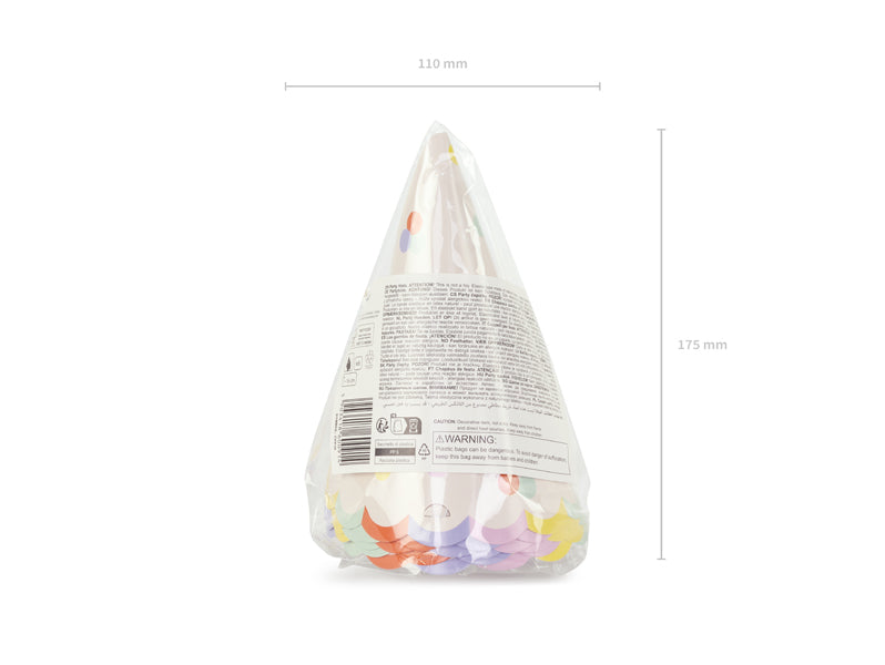 Confetti Print Party Hats (1pkt/6pcs) - Party Lane