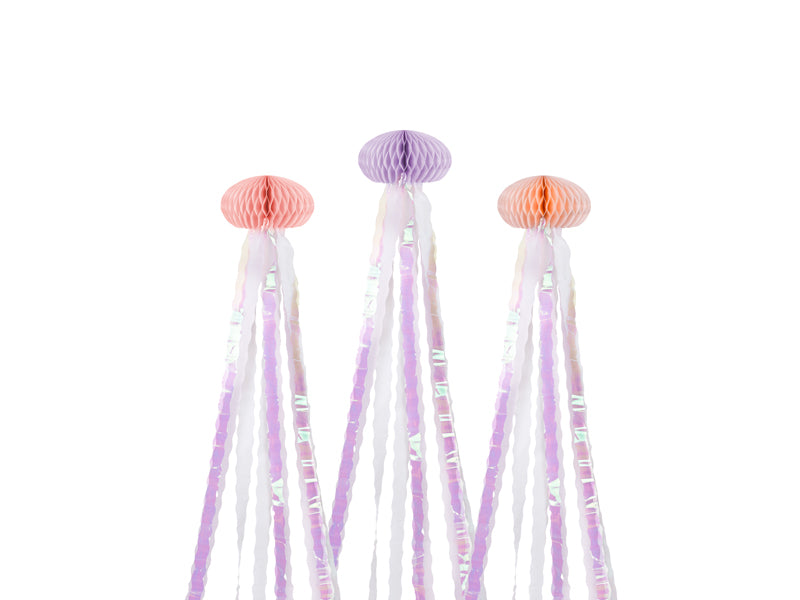  A pack of 3 tassels designed to look like jellyfish, perfect for adding an ocean-inspired touch to your party decorations.