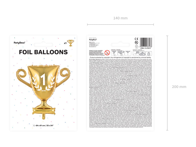 Trophy Cup Foil Balloon (1pkt/1pcs) - Party Lane 