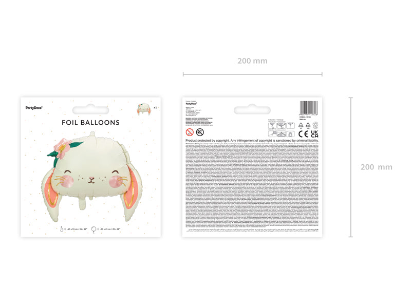 Easter Rabbit Foil Balloon (1pkt/1pc) - Party Lane 