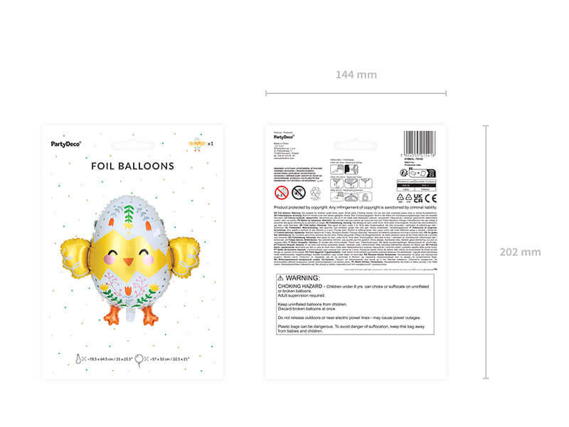 Easter Chick Foil Balloon (1pkt/1pc) - Party Lane 