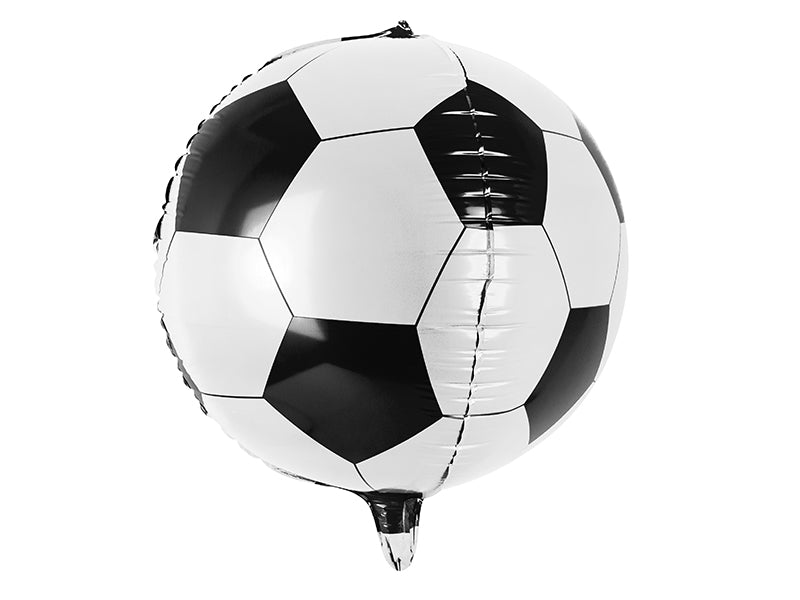 Black and white soccer ball-shaped  3D balloon on a white background