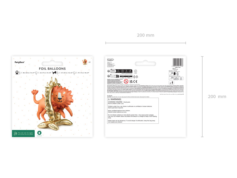 Big Top Circus Standing Lion Foil Balloon (1pcs) - Party Lane 