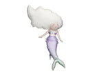  A foil balloon in the shape of a mermaid, perfect for a mermaid-themed birthday or celebration.