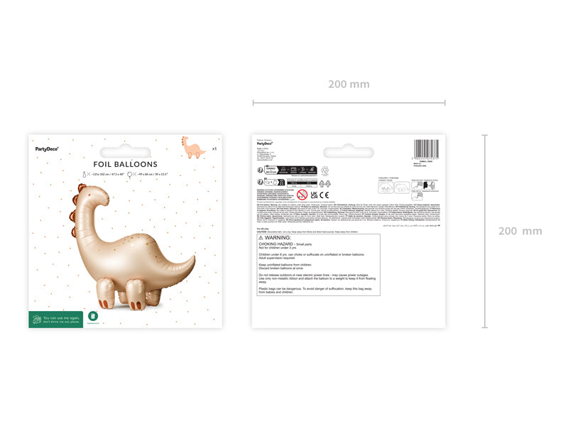 Dino Party Brontosaurus Foil balloon (1pc) - Party Lane 