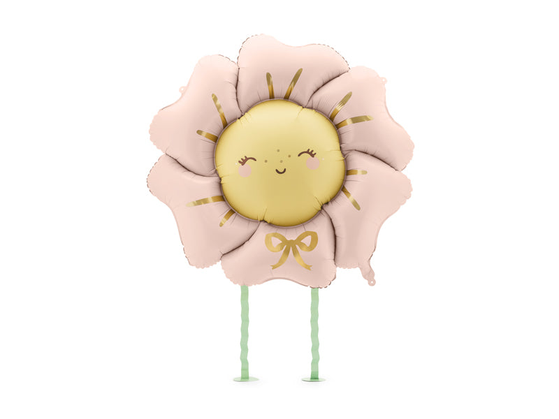 Pink flower balloon with cute face