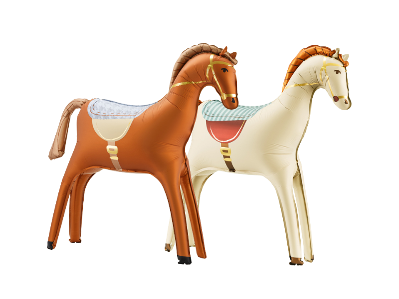 Horse balloons available in cream and brown