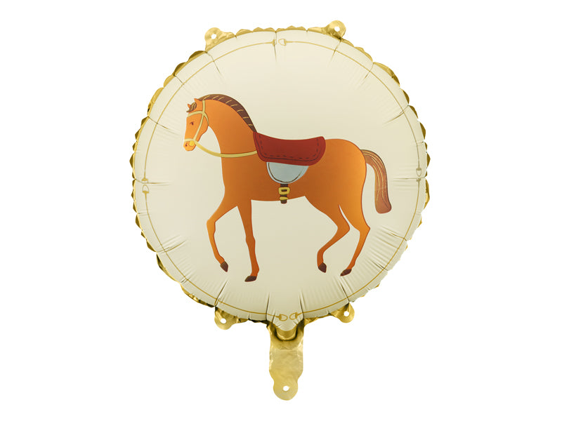 Round balloon with a horse design 