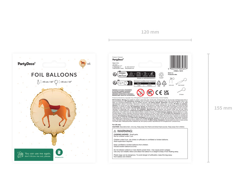 Pony Club Round Foil Balloon (1pkt/1pc)