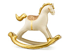 Decorative rocking horse with gold accents 