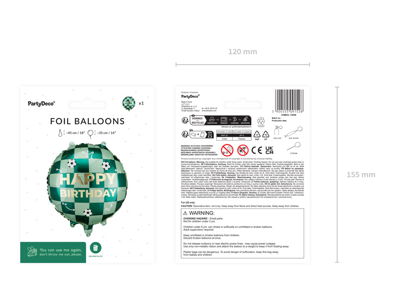 Mini Kicker Happy Birthday Balloon (1pkt/1pcs) - Party Lane 