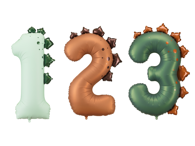Dino Party Number Foil balloon (1pc) - Party Lane 