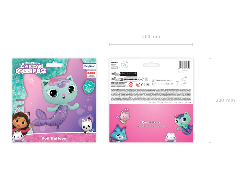 Gabby's Doll House MerCat Foil Balloon (1pkt/1pc) - Party Lane 