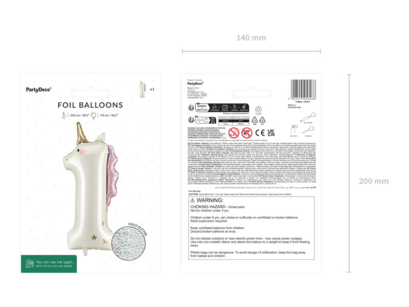 Fairytale Magic Number Balloons (1pkt/1pc) - Party Lane 
