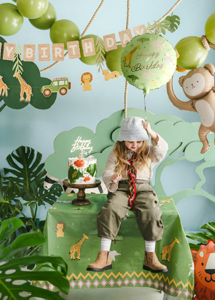 Round Safari 'Happy Birthday' Balloon (1pkt/1pc) - Party Lane