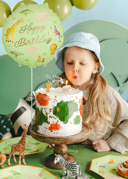 Round Safari 'Happy Birthday' Balloon (1pkt/1pc) - Party Lane