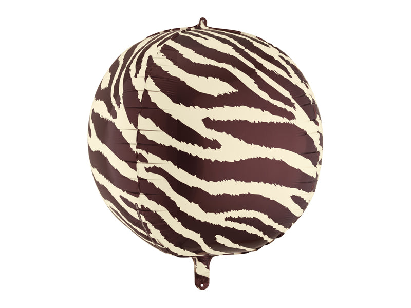 Zebra Print Foil Balloon Globe (1pkt/1pc) - Party Lane