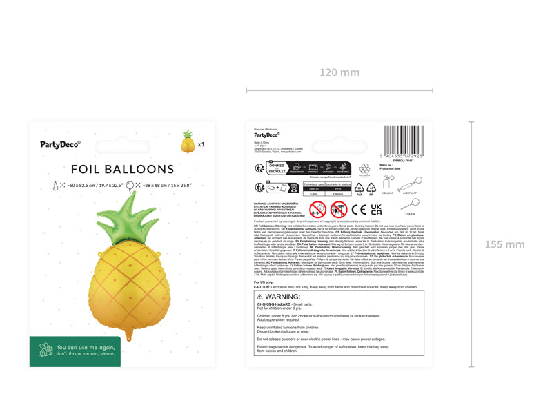 Pineapple Foil Balloon (1pk/1pc) - Party Lane