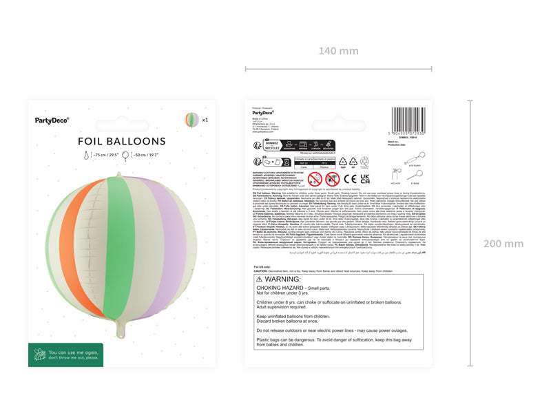 Beach Ball Foil Balloon (1pkt/1pc) - Party Lane