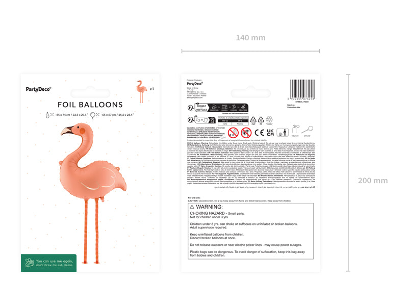 Flamingo Foil Balloon (1pk/1pc) - Party Lane