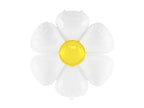 White Flower-shaped balloon with a yellow center on a white background