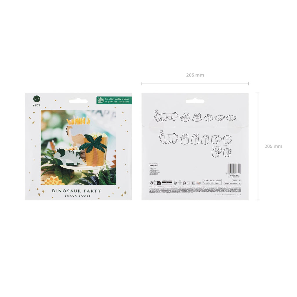 packaging of dino snack boxes