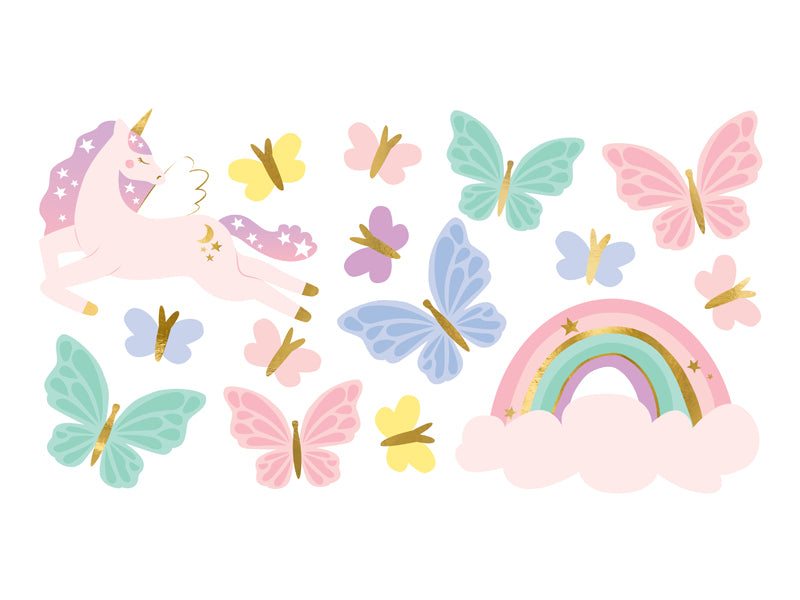A single sheet of temporary tattoos featuring fairytale designs, perfect for a magical-themed party.