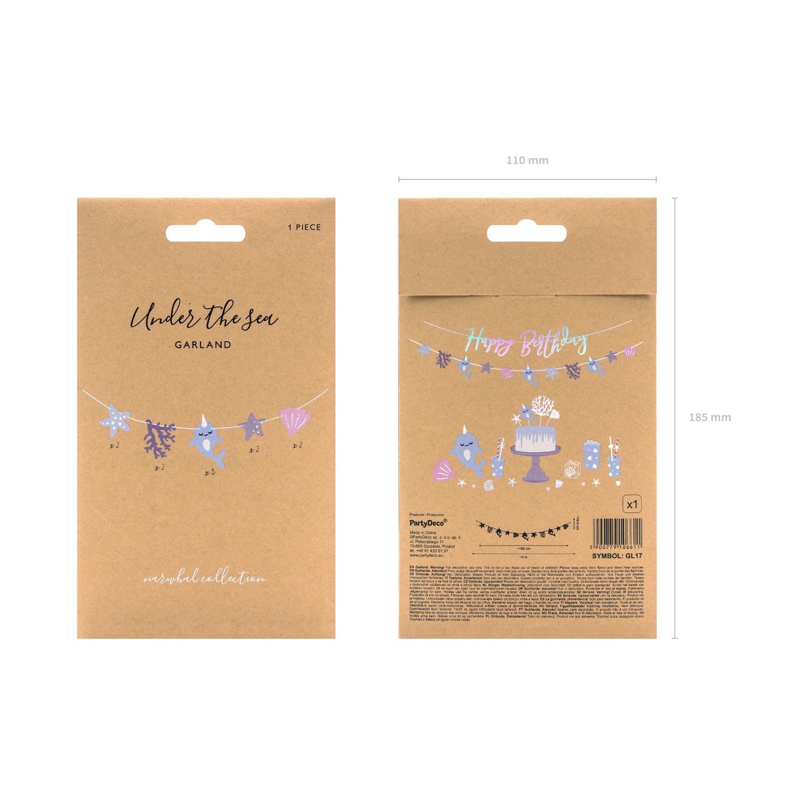 Making Waves narwhale Happy Birthday banner Packaging