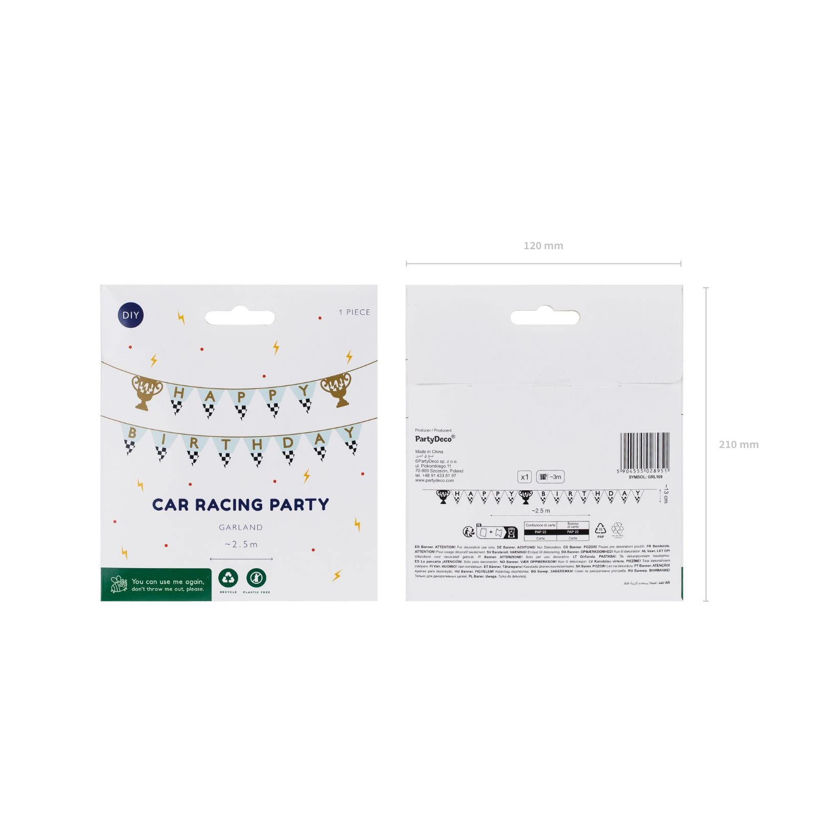 detail shot of packaging for too fast banner