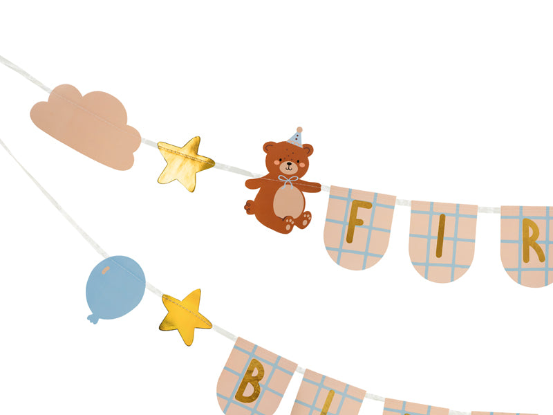 Baby Bear First Birthday Banner (1pkt/1p
