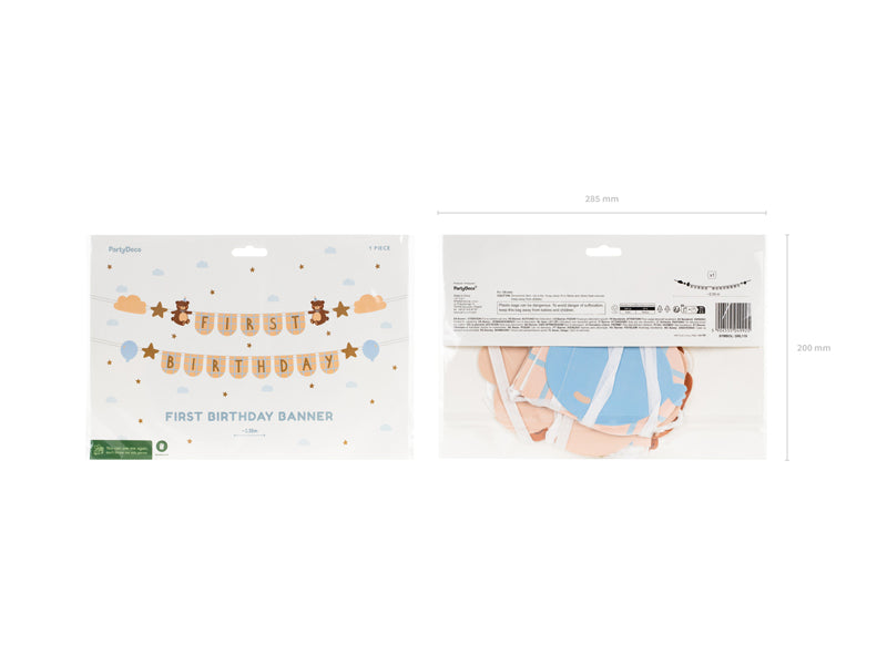 Baby Bear First Birthday Banner (1pkt/1p