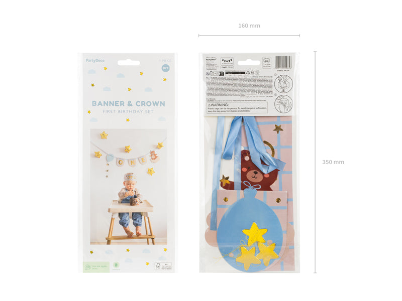 Baby Bear High Chair Banner and Crown (1pkt/2pc)