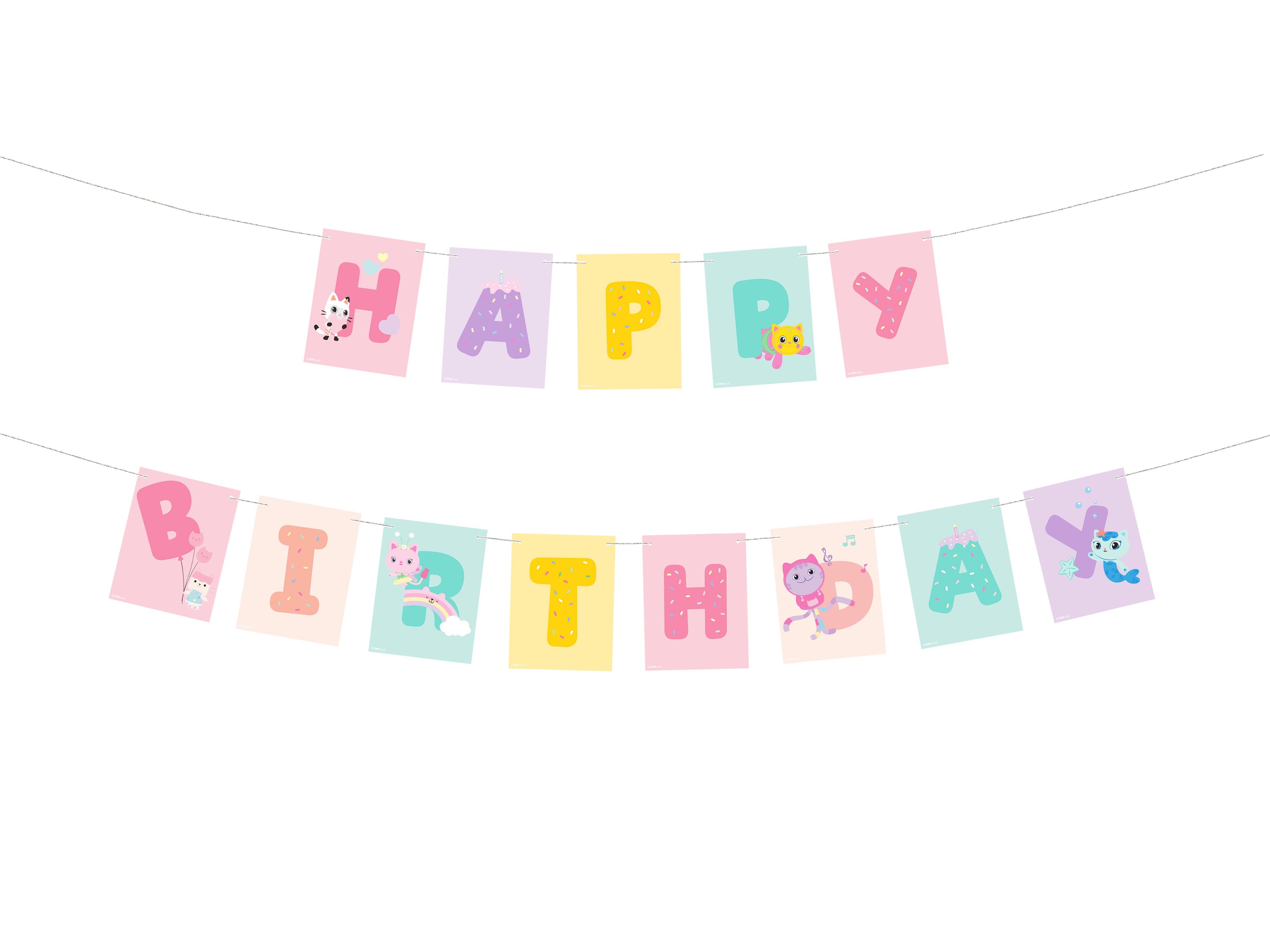 Gabby's Doll House Happy Birthday Banner (1pkt/1pc) - Party Lane 