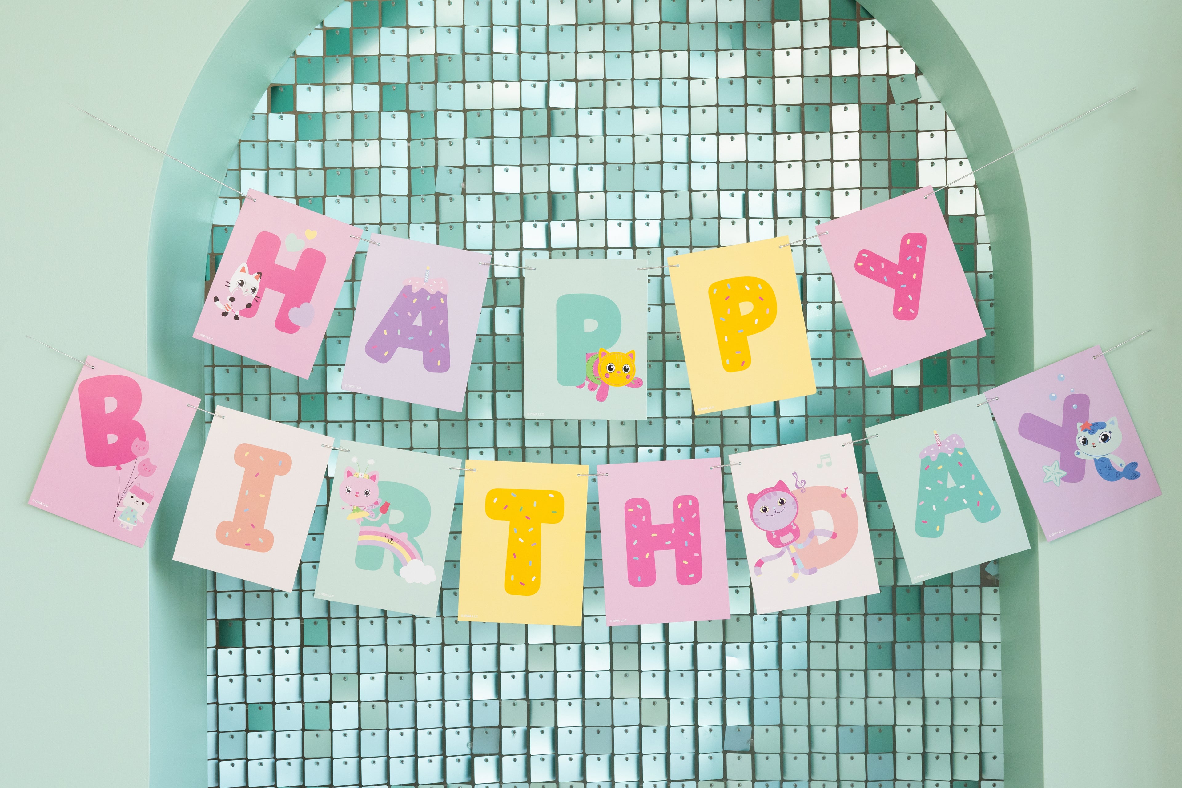 Gabby's Doll House Happy Birthday Banner (1pkt/1pc) - Party Lane 