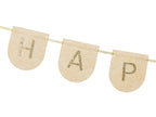 Daisy Days felt birthday banner detail with pink letters and daisy decorations