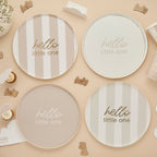 Hello Little One Neutral Baby Shower Paper Plates 23cm (1pkt/8pcs) - Party Lane 